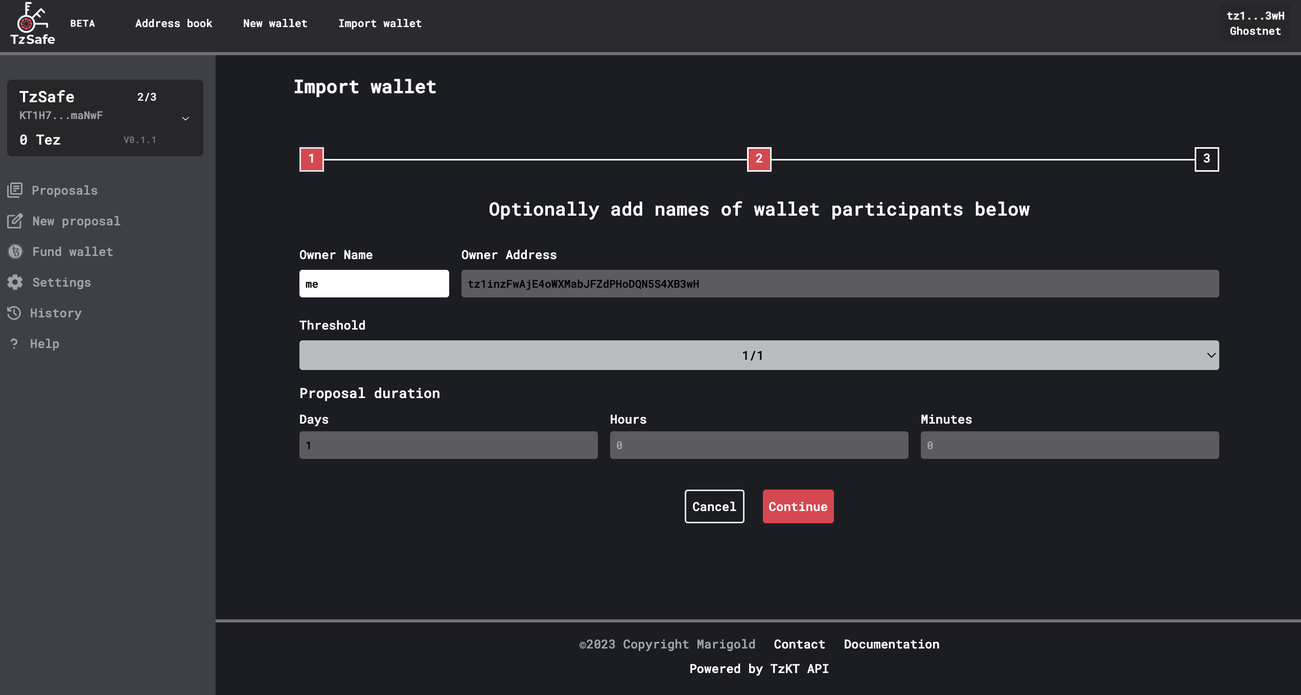 Import wallets - TzSafe User Manual